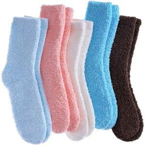 Women's Warm Soft Thick Cozy Fluffy Socks Winter Plush Slipper Socks Pairs